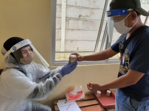 BNNK OGAN ILIR TES URINE DENGAN PROTOKOL KESEHATAN DI PT. JAPFA DESA LUBUK BANDUNG