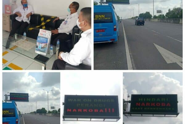 Koordinasi Pemasangan Tagar WAR ON DRUGS di VMS Tol PALINDRA