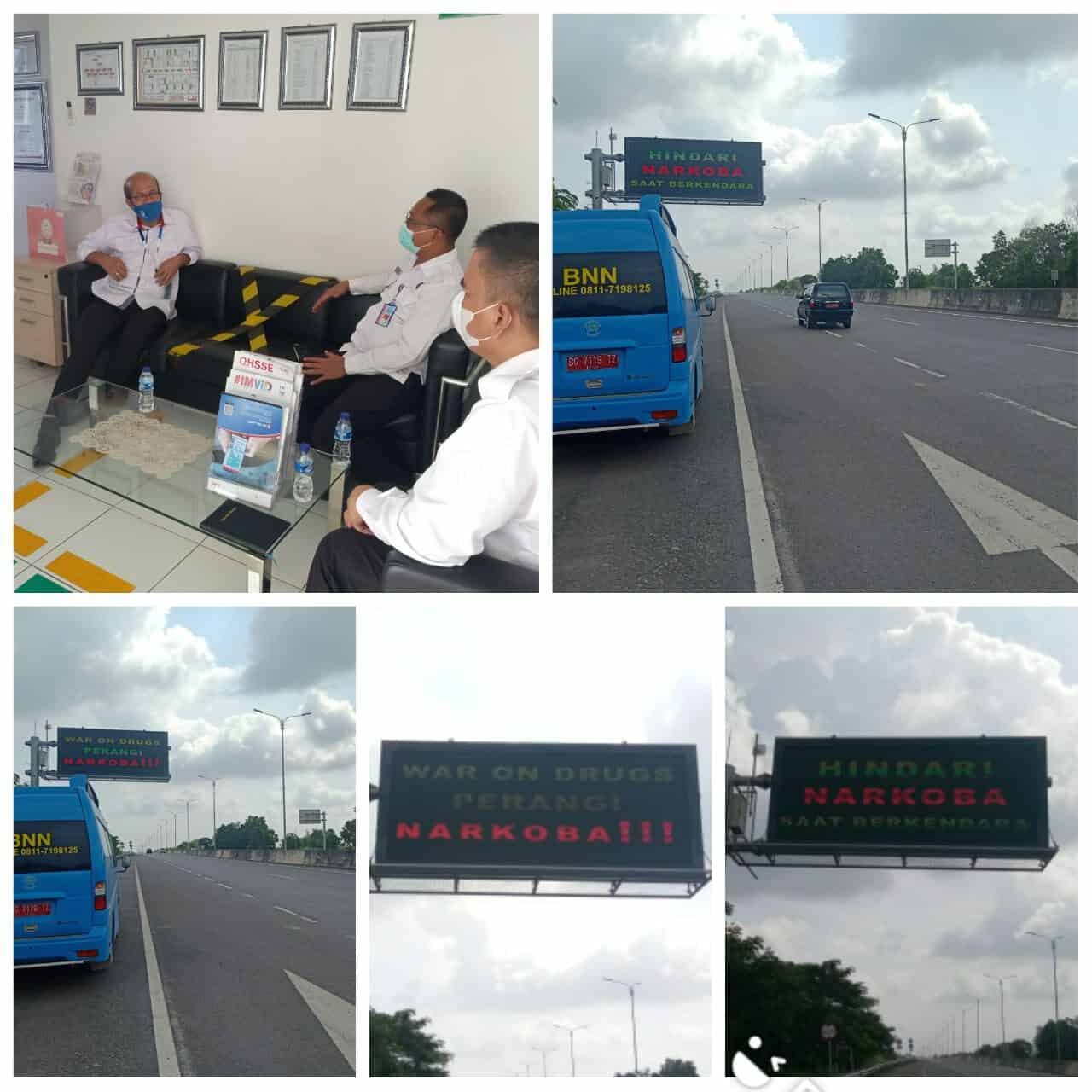 Koordinasi Pemasangan Tagar WAR ON DRUGS di VMS Tol PALINDRA